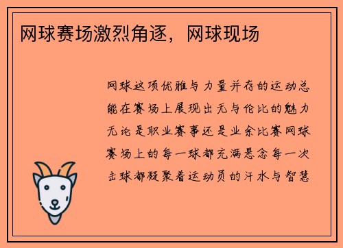 网球赛场激烈角逐，网球现场